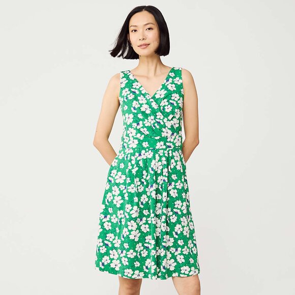 Lands’ End Classic Fit and Flare Dress – Purple Paisly – size XL - Picture 6 of 8